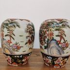 Set Porselein Vintage Oosterse Vazen, Bloemenvaas, Vaas Set Prijs thumbnail 2