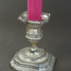 Vintage Kandelaar Bmf Zilverkleurig thumbnail 2