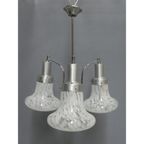 Vintage Hanglamp Met 3 Gewolkte Glazen Kappen thumbnail 5