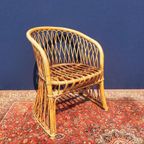 Retro Vintage Ronde Kruk, Blauwe Stoffering, Hairpinlegs thumbnail 16