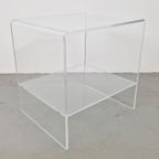 Vintage Design Nachtkastje Side Table Kristal Acryl Italy thumbnail 5