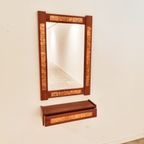 Mid-Century Teak And Copper Hallway Set With Mirror And Shelve, 1960S, Set Of 2 thumbnail 11