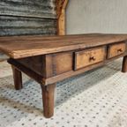 Antieke Spaanse Salontafel Sidetable Kastanjehout 1800 thumbnail 4