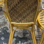 4 Rotan Webbing Bamboo Diner Stoelen , 1980s thumbnail 14
