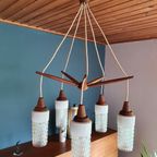 Plafondlamp Teakhout En Melkglas thumbnail 3