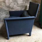 Molteni En C Italy Blauw Leren Design Fauteuil thumbnail 5