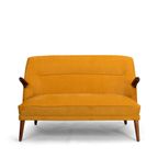 Geherstoffeerde Okergele Deense Design Sofa, 1960S thumbnail 2