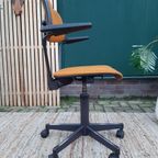 Vintage Bureaustoel Martin Stoll Retro Design Stoel Oker 70 thumbnail 3
