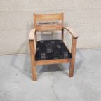 Houten Armstoel Met Stoffen Zitting thumbnail 2