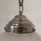 Art Deco Hanglamp Met Ronde Bol Met Geometrische Patronen, Jaren 30 thumbnail 7