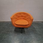 Jaren 60 Oranje Vintage Fauteuil Clubfauteuil Draaistoel thumbnail 16