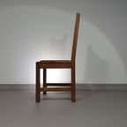 6 X Brutalist Solid Oak Chairs Mid Century thumbnail 18