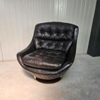 Vintage Draaifauteuil Egg Chair Leer thumbnail 3