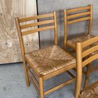 4x Vintage Stoel Met Rieten Zitting, Reliving thumbnail 13
