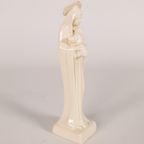 Art Deco - Wit Mariabeeld - Maria Met Kind - Keramiek - Jaren 30 - B.S.J. Venlo - Nederland thumbnail 3