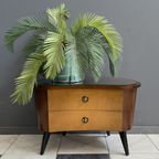 Small Kidney Shaped Cabinet With Glass On Top 1960S thumbnail 8