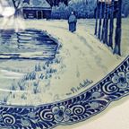 Antieke Wit Blauw Delftsblauwe Borden 40Cm, Wanddecoratie thumbnail 10