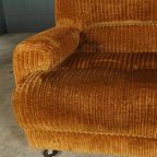 Midcentury Modulaire Bank – Bruine Ribstof – Jaren 70 thumbnail 4