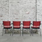 4 Vintage Eettafelstoelen Met Armleuningen thumbnail 7
