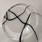 Hoge'handgemaakte Designvaas Met Zwarte Opgelegde 'glas' Lijnen thumbnail 6