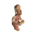 Vintage Precolumbiaanse Beeld Man Maya/Inca/ Azteken Aardewerk, Oud thumbnail 4