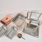 Vintage Spring Swiss Rechaud Koper Rvs Chafing Dish Compleet thumbnail 4