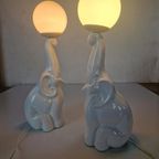 2 Vintage Olifant Lampen Art Deco Revival Keramiek. thumbnail 2