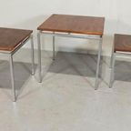 Set Van 3 Vintage Mid Century Mimiset Bijzettafels thumbnail 12
