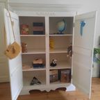 Witte Grote Houten Kast. Opsetims Demi-kast thumbnail 15
