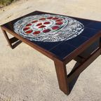 Midcentury Wenge Salontafel Met Tegels Van Belarti, België 1970S thumbnail 7