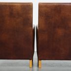 Set Van 2 Mooie En Comfortabele Schapenleren Art Deco Design Fauteuils Met Een Prachtige Kleur thumbnail 15