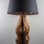 Brutalist Massief Eiken Gebrande Lamp thumbnail 3