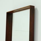 Large Scandinavian Rectangular Rosewood Mirror 1960s thumbnail 5