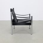 Lounge Chair In Leather And Chrome By Johanson Design Sweden, 1970S thumbnail 4