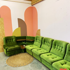 Super Gave Groen Fluwelen Vintage Elemenentenbank thumbnail 2