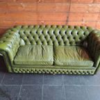 Groene Chesterfield Drie Zit Bank Van Springvale thumbnail 4