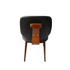 Set Van 4 Vintage Eetkamerstoelen Teakhout/Zwart Skai, Jaren '60 thumbnail 5
