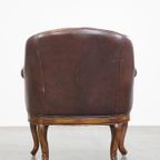 Klassieke En Charmante, Correct Afgewerkte Rundleren Engelse Chesterfield Armchair thumbnail 5