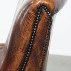 Vintage Stoere Schapenleren Armchair Met Een Hoge Rug En Een Goed Zitcomfort thumbnail 17