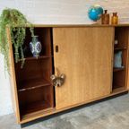 Vintage Mid-Century (Xl) Schoolkast,Schuifdeurkast,Dressoir thumbnail 9