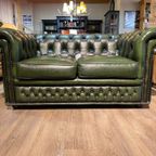 Gave En Stoere Engelse Chesterfield 2-Zits Bank Groen thumbnail 4