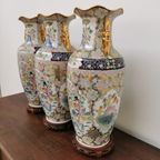 Vintage Oosterse Vazen Balustervazen, Canton Vaas Porselein thumbnail 4