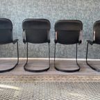 4X Willy Rizzo “All-Black” Chairs For Cidue, Ca 70S thumbnail 6