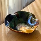 Vintage Signed Xl Ceramic Fruit Bowl thumbnail 9