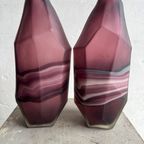 Amethyst And White Swirl Glass Vase Set thumbnail 8
