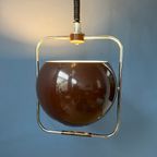 Vintage Gepo Hanglamp In Bruine Kleur | Space Age Light Fixture | Mid Century Moderne Plafondlamp thumbnail 6