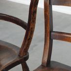 Tijdloze Stijlvolle Set Van 4 Antieke Engelse Oxford Eetkamer/ Keuken Stoelen thumbnail 14
