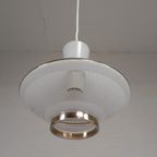 Hanglamp, Met Glazen Kap In Ufo Model, Jaren 50 thumbnail 10