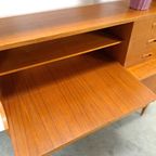 Teak Fineer Kast Uit Zweden Met Klep En Lades thumbnail 7