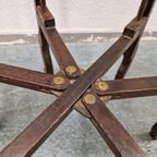 Antieke Bijzettafel Theetafel Koperen Bladen Inklapbaar thumbnail 15